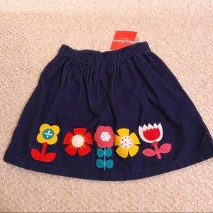 Hanna Anderson navy appliqué corduroy skirt 6 NWT